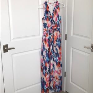 London times flowy slim empire waist dress